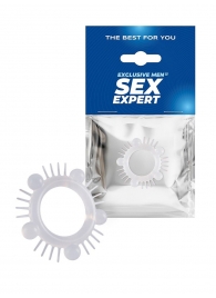 Эластичное эрекционное кольцо с шишечками и шипами - Sex Expert - в Уфе купить с доставкой