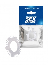 Эластичное эрекционное кольцо с шипиками и шариками - Sex Expert - в Уфе купить с доставкой