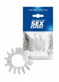 Эластичное эрекционное кольцо с шариками и лучами - Sex Expert - в Уфе купить с доставкой