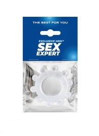 Прозрачное эрекционное кольцо со стимулирующими шариками - Sex Expert - в Уфе купить с доставкой
