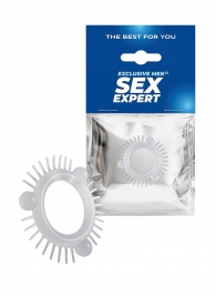 Эластичное эрекционное кольцо с 3 шариками и шипами - Sex Expert - в Уфе купить с доставкой