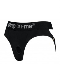 Черные трусики для насадок Heroine Lingerie Harness - size XL - Strap-on-me - купить с доставкой в Уфе