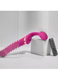 Ярко-розовый безремневой страпон Multi Orgasm Bendable Strap-On size XL с клиторальной стимуляцией - Strap-on-me - купить с доставкой в Уфе