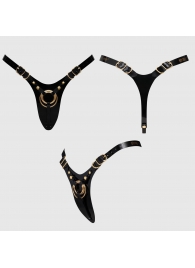 Черный пояс для фиксации насадок Strap-On-Me Leatherette Harness Fabulous - Strap-on-me - купить с доставкой в Уфе