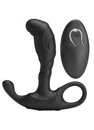 Черный изогнутый массажёр простаты с вибрацией и пультом ДУ - Baile - в Уфе купить с доставкой