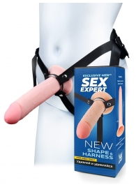 Мужской полый страпон на регулируемых ремешках - 22 см. - Sex Expert - купить с доставкой в Уфе