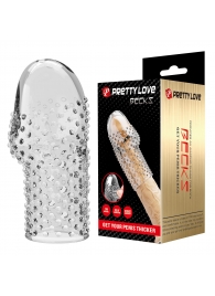 Прозрачная текстурированная насадка на пенис Becks - 8 см. - Baile - в Уфе купить с доставкой