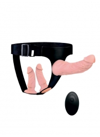 Женский страпон с 3 насадками и вибрацией - Erowoman-Eroman - купить с доставкой в Уфе