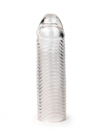 Прозрачная закрытая насадка на пенис с ребрышками - 16 см. - Sex Expert - в Уфе купить с доставкой