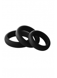 Набор из 3 черных эрекционных колец Smooth Silicone Cockring Pack - Dream Toys - в Уфе купить с доставкой
