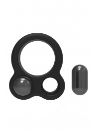 Черное эрекционное кольцо с утяжелителями Cockring Dual Weight - Dream Toys - в Уфе купить с доставкой
