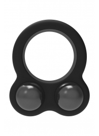 Черное эрекционное кольцо с утяжелителями Cockring Dual Weight - Dream Toys - в Уфе купить с доставкой