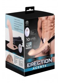 Телесный полый страпон с вибрацией Erection Agents - 24,1 см. - NMC - купить с доставкой в Уфе