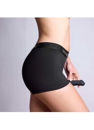 Черные трусики-боксеры для фиксации насадок Strap-on-me Harness Lingerie Allure - size S - Strap-on-me - купить с доставкой в Уфе