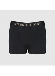 Черные трусики-боксеры для фиксации насадок Strap-on-me Harness Lingerie Allure - size M - Strap-on-me - купить с доставкой в Уфе