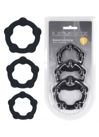 Набор из 3 эрекционных колец Beaded Silicone Cockring Set - Shots Media BV - в Уфе купить с доставкой