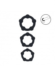 Набор из 3 эрекционных колец Beaded Silicone Cockring Set - Shots Media BV - в Уфе купить с доставкой