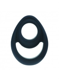 Черное эрекционное кольцо Double Ergo Silicone Cockring - Shots Media BV - в Уфе купить с доставкой