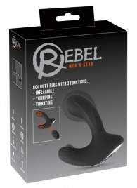 Черная анальная вибропробка с функцией расширения RC Butt Plug with 3 functions - Orion - в Уфе купить с доставкой