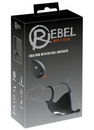 Черная вибронасадка для эрекции и стимуляции мошонки Cock ring with RC ball massager - Orion - в Уфе купить с доставкой