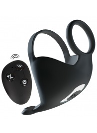 Черная вибронасадка для эрекции и стимуляции мошонки Cock ring with RC ball massager - Orion - в Уфе купить с доставкой