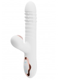 Белый вибратор-кролик с вращающимися шариками и вакуумной стимуляцией - Secwell