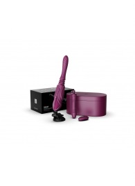 Фиолетовая секс-машина с функцией нагрева, насадками и присоской Sesh - Zalo - купить с доставкой в Уфе