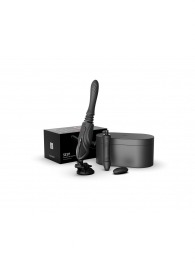 Черная секс-машина с функцией нагрева, насадками и присоской Sesh - Zalo - купить с доставкой в Уфе