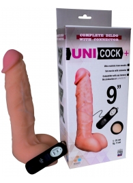 Фаллическая насадка Харнесс UNICOCK 9  с вибрацией - 24 см. - LOVETOY (А-Полимер) - купить с доставкой в Уфе