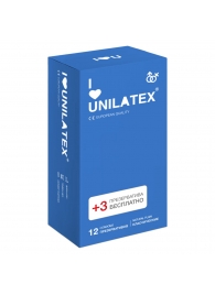 Классические презервативы Unilatex Natural Plain - 12 шт. + 3 шт. в подарок - Unilatex - купить с доставкой в Уфе