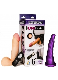 Вибрострапон с двумя насадками UniStrap - 18 и 18 см. - LOVETOY (А-Полимер) - купить с доставкой в Уфе