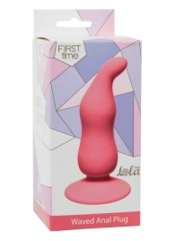 Розовая анальная пробка Waved Anal Plug Pink - 11 см. - Lola Games