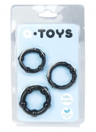 Набор из 3 чёрных эрекционных колец A-toys - A-toys - в Уфе купить с доставкой