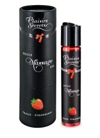 Массажное масло с ароматом клубники Huile de Massage Gourmande Fraise des Bois - 59 мл. - Plaisir Secret - купить с доставкой в Уфе