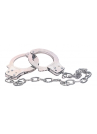 Наручники из металла с длинной цепочкой CHROME HANDCUFFS METAL HANDCUFFS W. KEY - NMC - купить с доставкой в Уфе