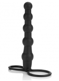 Насадка на пенис для двойного проникновения Silicone Beaded Double Rider - 14 см. - California Exotic Novelties - в Уфе купить с доставкой