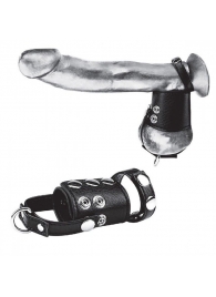 Кольцо на член и мошонку Cock Ring With 2  Ball Stretcher And Optional Weight Ring - BlueLine - в Уфе купить с доставкой