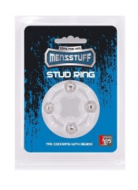 Эрекционное кольцо с 4 бусинами MENZSTUFF STUD RING CLEAR - Dream Toys - в Уфе купить с доставкой