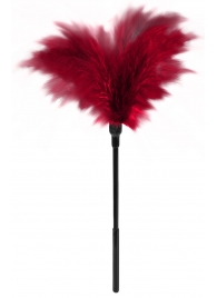 Пластиковая метелочка с красными пёрышками Small Feather Tickler - 32 см. - Blush Novelties - купить с доставкой в Уфе