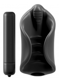 Чёрный мастурбатор Vibrating Silicone Stimulator с вибрацией - Pipedream - в Уфе купить с доставкой