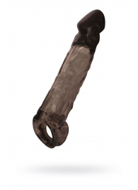 Чёрная насадка на пенис Tс подхватом - 19,5 см. - ToyFa - в Уфе купить с доставкой