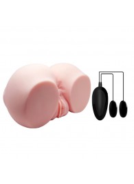 Телесный мастурбатор с двумя любовными тоннелями и вибрацией - Baile - в Уфе купить с доставкой