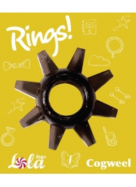 Чёрное эрекционное кольцо Rings Cogweel - Lola Games - в Уфе купить с доставкой