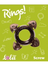 Чёрное эрекционное кольцо Rings Screw - Lola Games - в Уфе купить с доставкой