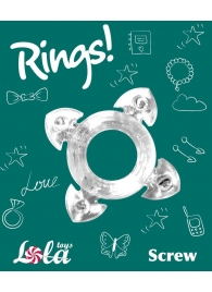 Прозрачное эрекционное кольцо Rings Screw - Lola Games - в Уфе купить с доставкой