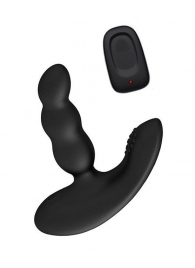 Черный силиконовый стимулятор простаты Levett Nitoc с пультом ДУ - Levett - в Уфе купить с доставкой
