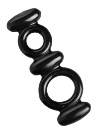 Двойное эрекционное кольцо Dual Stretch To Fit Cock and Ball Ring - XR Brands - в Уфе купить с доставкой