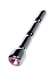 Серебристый уретральный плаг со стразом - 7 см. - ToyFa - купить с доставкой в Уфе