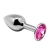 Серебристая анальная втулка Mini Metal Butt Plug Size M с розовым кристаллом - Adrien Lastic в Уфе Серебристая анальная втулка Mini Metal Butt Plug Size M с розовым кристаллом - Adrien Lastic