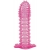 Гелевая розовая насадка с шипами - 12 см. - Toyfa Basic - в Уфе купить с доставкой